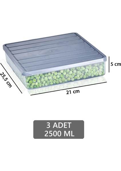 3'lü Buzdolabı Düzenleyici Organizer - Viola Difriz ve Mikrodalga Uyumlu Saklama Kabı Seti 3X2500 ml fırsatları