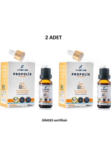 Propolis Sıvı Ekstrakt, Gimdes Helal, Alkolsüz, 2 Adet