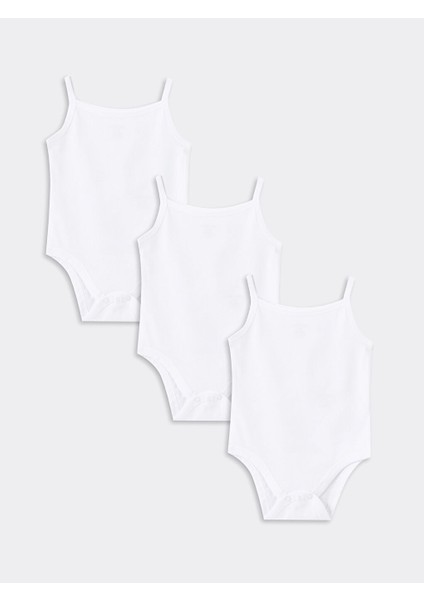 Lcw Kare Yaka Kız Bebek Çıtçıtlı Body 3'lü