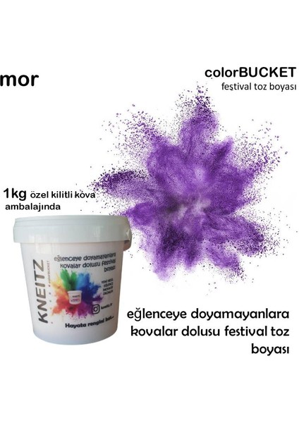 Holi Boya 1kg Kova Festival Toz Boyası , Parti Boyası , Colorfest Boyası Mor