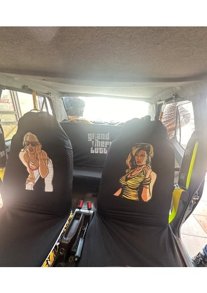 Gta Baskılı Oto Servis Kılıfı Siyah Grand Theft Auto