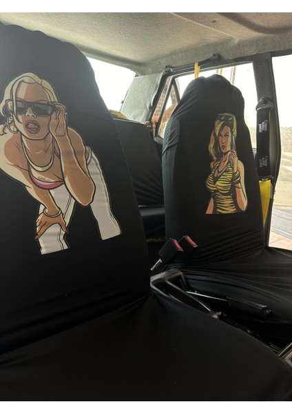 Gta Baskılı Oto Servis Kılıfı Siyah Grand Theft Auto