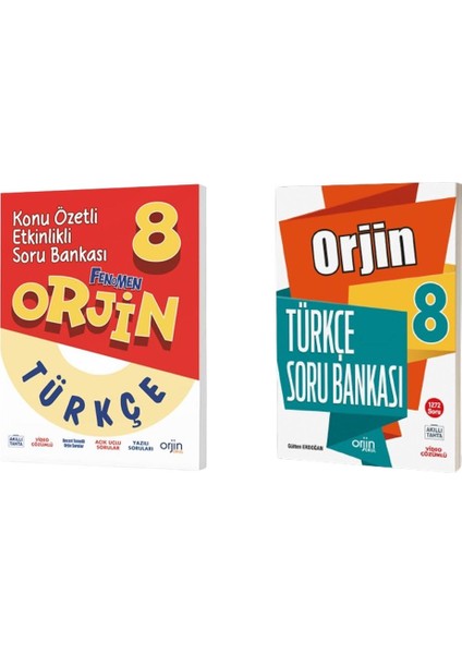 Orjin 8. Sınıf Türkçe Konu Özetli Etkinlikli Soru Bankası - Türkçe Soru Bankası 2'li Set