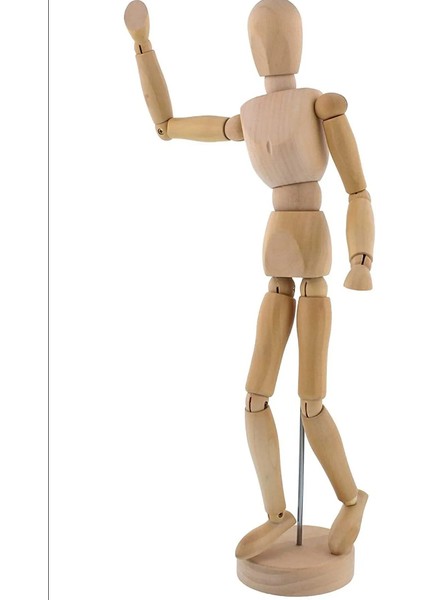 Insan Figürlü Ahşap Model Manken Resim Ressam Eğitimi Tahta Adam 20CM