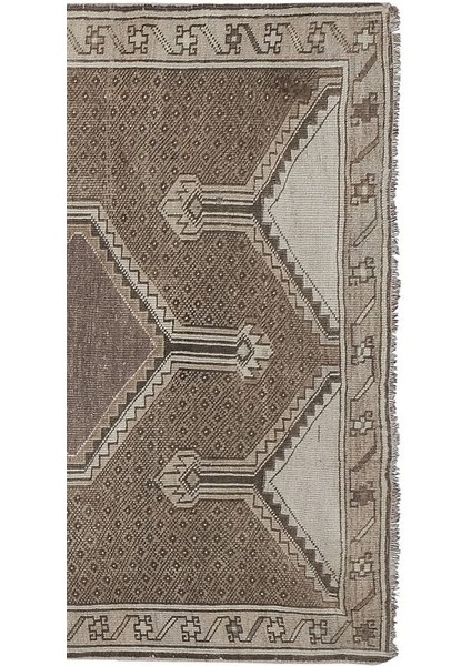 El Dokuma Geometrik Desenli Uzun Yolluk Halı 148 x 368 cm