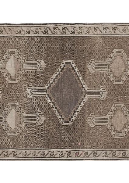 El Dokuma Geometrik Desenli Uzun Yolluk Halı 148 x 368 cm