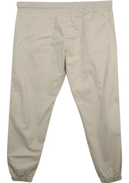 Erkek Büyük Beden 118 KILO-180 Kilo Arası Için Uygun Bağcıklı Gabardin Jogger Pantolon Taş