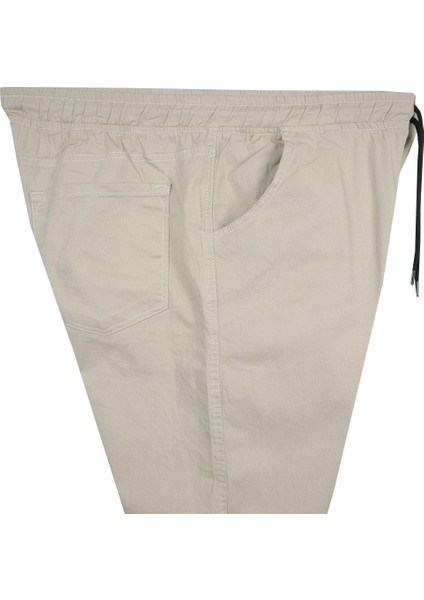 Erkek Büyük Beden 118 KILO-180 Kilo Arası Için Uygun Bağcıklı Gabardin Jogger Pantolon Taş