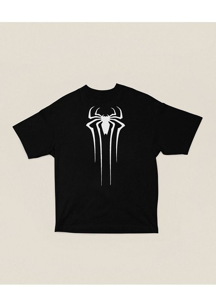Örümcek Adam Film Logo Baskılı Unisex Marvel Oversize Tişört