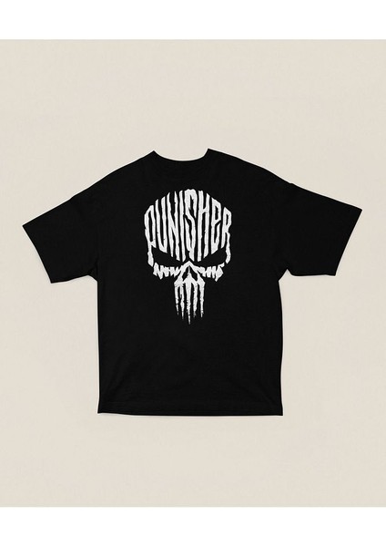 The Punisher Baskılı Özel Tasarım Unisex Tişört, Oversize Marvel Tişört fiyatları