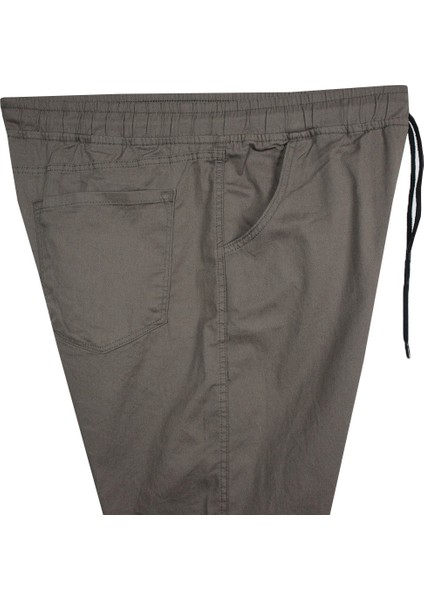 Erkek Büyük Beden 118 KILO-180 Kilo Arası Için Uygun Bağcıklı Gabardin Jogger Pantolon Toprak modelleri