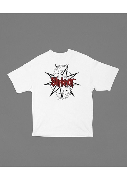 Keçi Slipknot Grubu Baskılı Unisex Tişört, Oversize Rock Metal Müzik Tişört modelleri