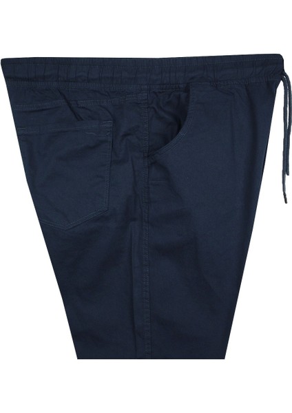 Erkek Büyük Beden 118 KILO-180 Kilo Arası Için Uygun Bağcıklı Gabardin Jogger Pantolon Lacivert modelleri
