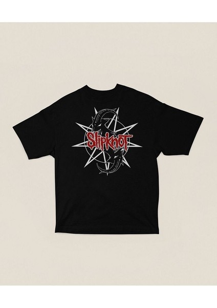Keçi Slipknot Grubu Baskılı Unisex Tişört, Oversize Rock Metal Müzik Tişört modelleri
