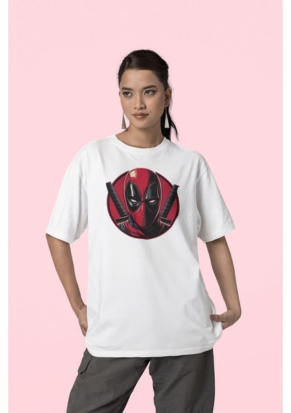 Deadpool Marvel Film Karakteri Baskılı Unisex Oversize Tişört fiyatları