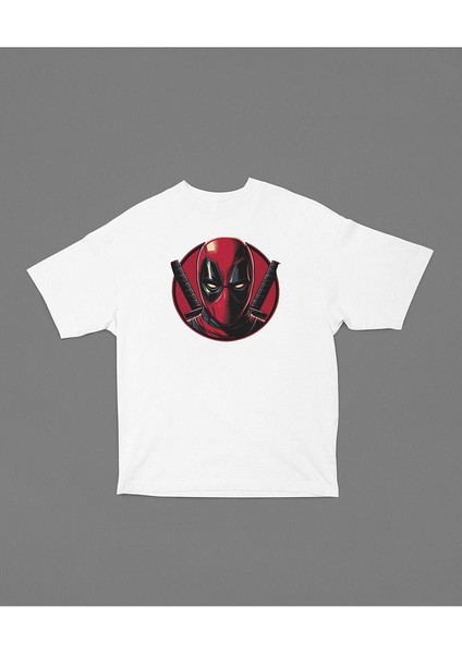 Deadpool Marvel Film Karakteri Baskılı Unisex Oversize Tişört modelleri