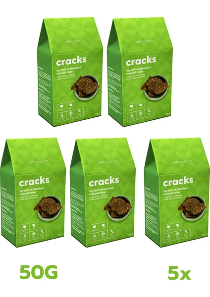 5 Paket Zeytin Biberiyeli Glutensiz Vegan Tohum Kraker Cracks 50gr