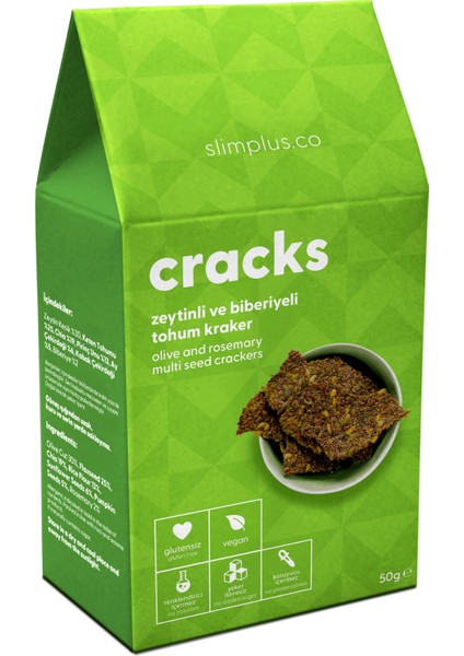 10 Paket Zeytin Biberiyeli Glutensiz Vegan Tohum Kraker Cracks 50gr