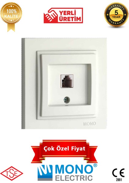 Beyaz Nümeris (Telefon) Mono Despina Çerçeve Dahil