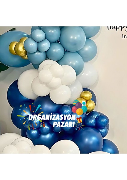 Balon Seti Beyaz-Gecemavisi-Fırtınamavisi-Dumangri-Krom Gold 60 Lı Balon Zinciri Seti fırsatları