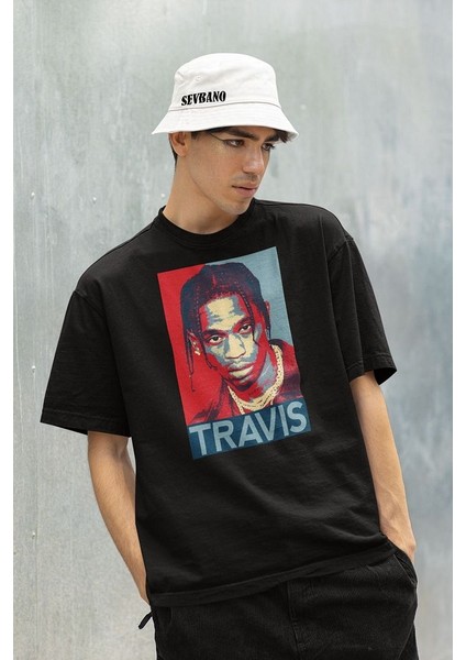 Rapper Travis Scott Baskılı Unisex Oversize Rap Tişört