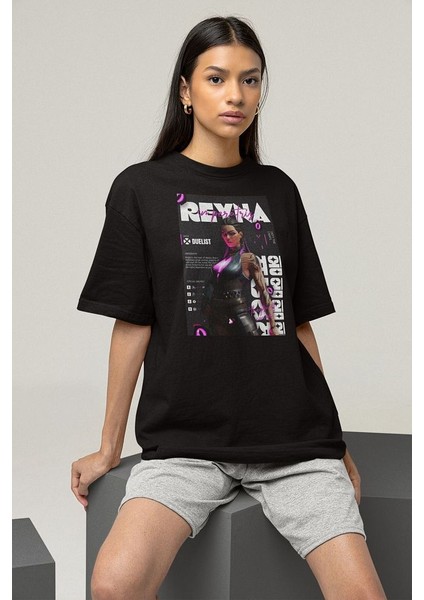 Duelist Reyna Baskılı Unisex Oversize Vallorant Tişört