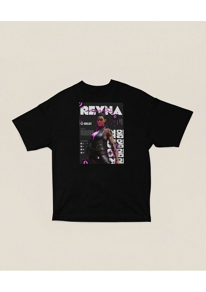 Duelist Reyna Baskılı Unisex Oversize Vallorant Tişört