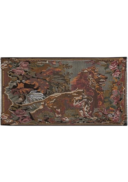 El Dokuma Hayvan Desenli kilim 195 x 348 cm