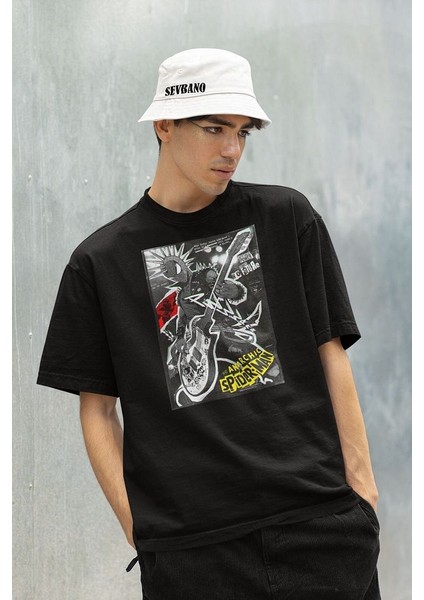 Anarchic Spider-Man Baskılı Unisex Oversize Spider-Punk Tişört