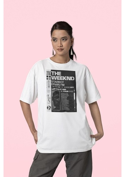 Starboy Dawn Fm The Weeknd Baskılı Unisex Oversize Rapper Tişört