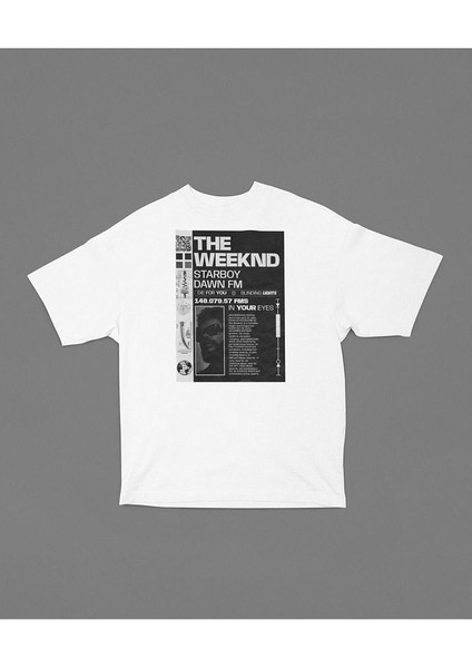 Starboy Dawn Fm The Weeknd Baskılı Unisex Oversize Rapper Tişört