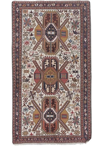 Hayvan Desenli Iran Sumak Kilimi 107 x 192 cm