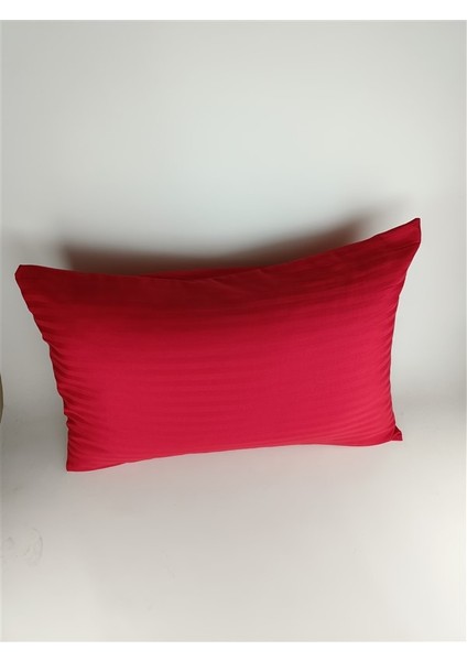 Çizgili Saten Kırmızı 2 Adet 50X70 Yastık Kılıfı fiyatları