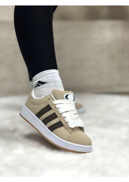 Meluxury Shoes Campus Siyah, Krem, Gri Renkler 3 Çizgi Unisex Spor Ayakkabı