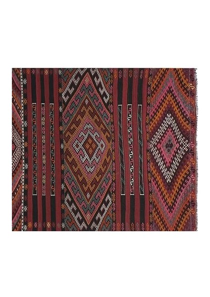 El Dokuma Geometrik Desenli Uzun Yolluk Kilim 143 x 445 cm fiyatları