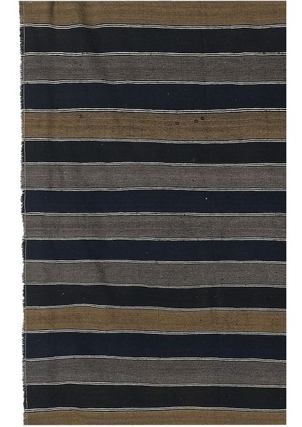 Etnik Bulvar El Dokuma Kilim Çizgi Desenli Halı 188 x 343 cm