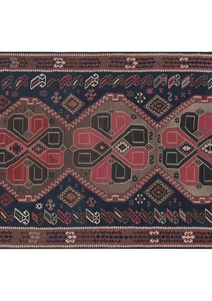 El Dokuma Geometrik Desenli Uzun Yolluk Kilim 181 x 351 cm