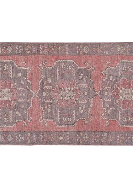El Dokuma Geometrik Desenli Uzun Yolluk Halı 146 x 338 cm