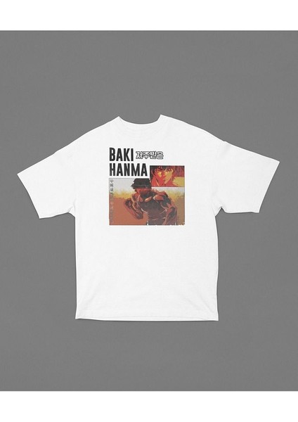 Baki Hanma Unisex Oversize Anime Karakter Baskılı Tişört modelleri