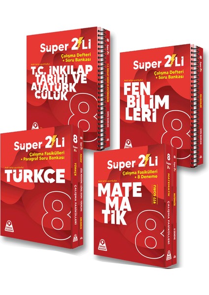 LGS 8. Sınıf Türkçe Matematik – Fen Bilimleri - Sosyal Çalışma Fasikülleri - Soru Bankası Seti 2024-2025