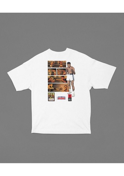 Efsane Boksör Muhammed Ali Clay Baskılı Unisex Oversize Tasarım Tişört fiyatları