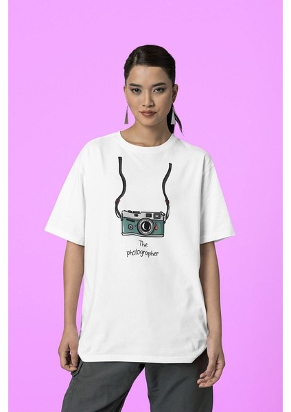 The Photographer Baskılı Unisex Oversize Tişört