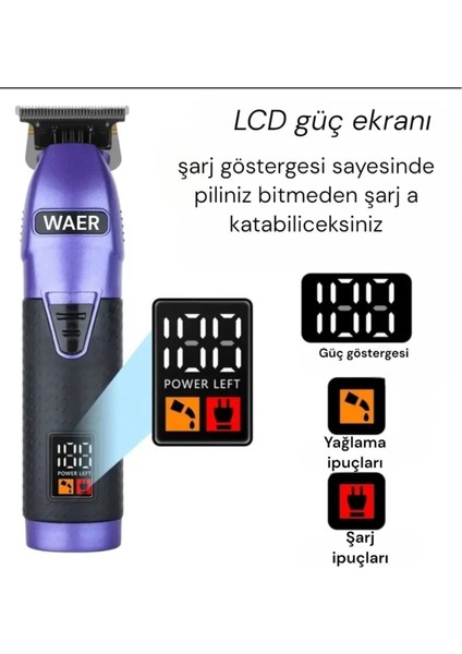 Profesyonel Dijital Ekranlı Cilde Zararsız Saç Sakal Tıraş Makinesi Şarj Göstergeli fiyatları