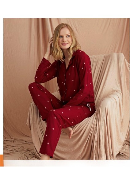 Kadın Süet Önden Düğmeli Pijama Takımı 56608 - 1 Adet