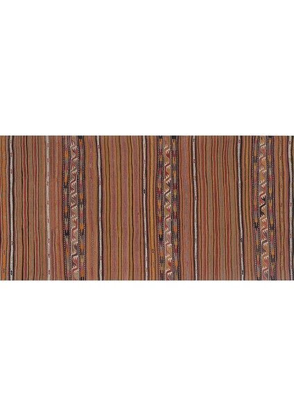 El Dokuma Kilim Çizgi Desenli Halı 166 x 369 cm