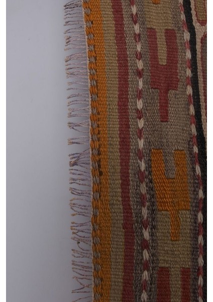 El Dokuma Kilim Çizgi Desenli Halı 166 x 369 cm