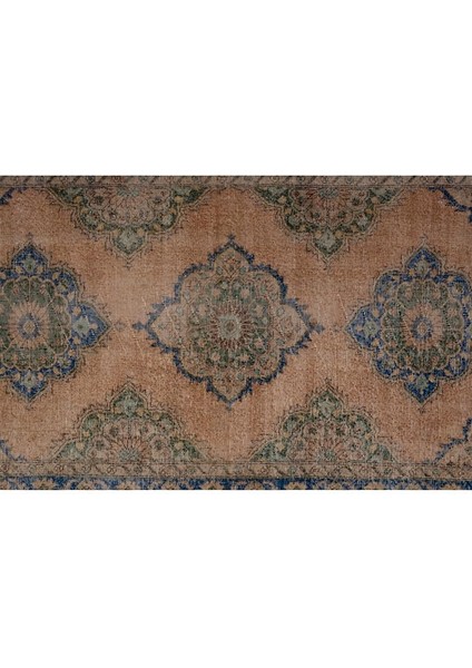 El Dokuma Geometrik Desenli Uzun Yolluk Halı 129 x 375 cm