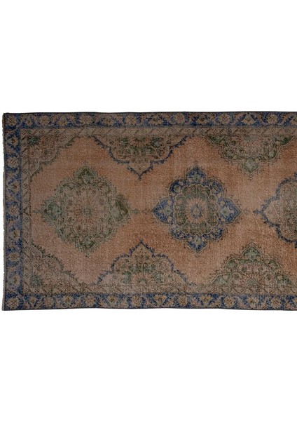 El Dokuma Geometrik Desenli Uzun Yolluk Halı 129 x 375 cm