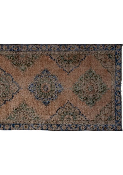 El Dokuma Geometrik Desenli Uzun Yolluk Halı 129 x 375 cm