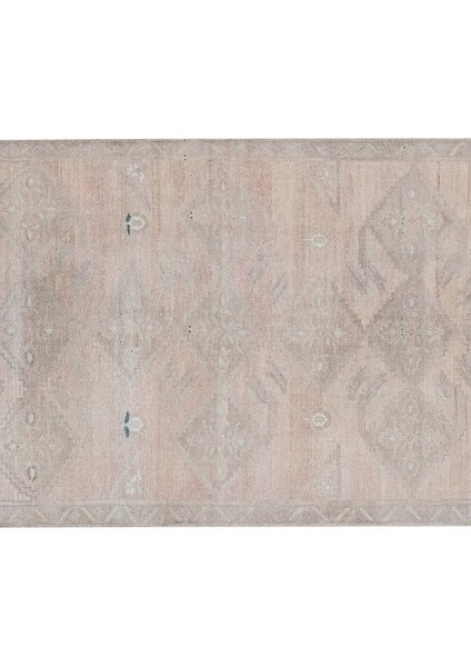 El Dokuma Karapınar Yöresi Geometrik Desenli Uzun Yolluk Halı 148 x 319 cm